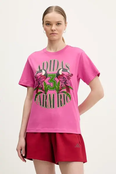 Bavlněné tričko adidas x Farm Rio