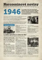 Narozeninové noviny 1946 s vlastní fotografií a textem, S textem