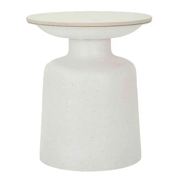 KONFERENČNÍ STOLEK, bílá, kov, keramika, 40/47/40 cm