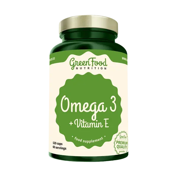 GREENFOOD NUTRITION Omega3 + Vitamin E 120 kapslí