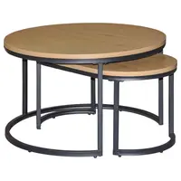 MID.YOU KONFERENČNÍ STOLEK, černá, divoký dub, kov, kompozitní dřevo, 70/70/42 cm