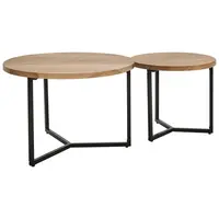 Livetastic SADA KONFERENČNÍCH STOLKŮ, přírodní barvy, dřevo, kov, 70/50/70/50/45/42 cm