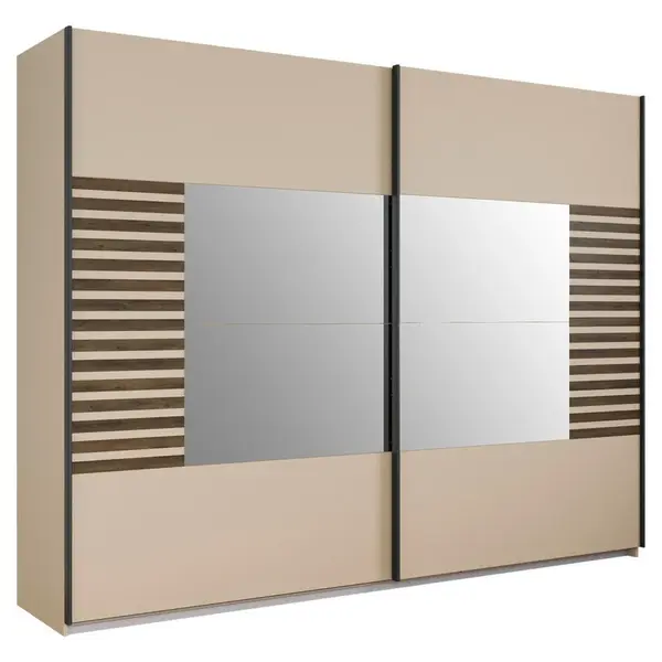 Rauch Möbel SKŘÍŇ S POSOUVACÍMI DVEŘMI, šampaňská, tmavý dub, 271/210/62 cm