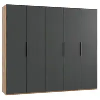 MID.YOU ŠATNÍ SKŘÍŇ S OTOČNÝMI DVEŘMI, barvy grafitu, barvy dubu, 250/216/58 cm