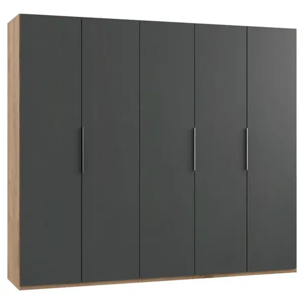 MID.YOU ŠATNÍ SKŘÍŇ S OTOČNÝMI DVEŘMI, barvy grafitu, barvy dubu, 250/216/58 cm