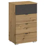 Rauch Möbel KOMODA, černá, dub artisan, 40/81/42 cm