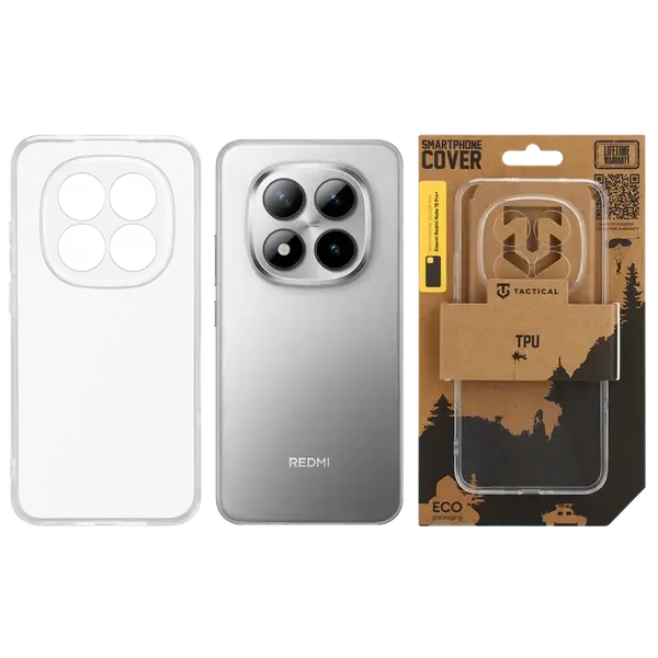 Zadní kryt Tactical TPU pro Xiaomi Redmi Note 15 Pro+ 5G, transparentní