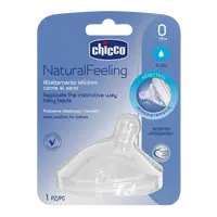 CHICCO Dudlík na láhev Natural Feeling silikon, pomalý průtok , 0m+