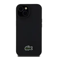 Zadní kryt Lacoste Iconic Petit Pique Woven Logo Magsafe pro Apple iPhone 15, black