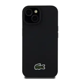 Zadní kryt Lacoste Iconic Petit Pique Woven Logo Magsafe pro Apple iPhone 15, black
