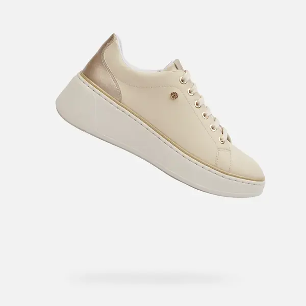 Cream women's sneakers Geox Sunnetty - Women's