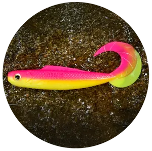 Redbass gumová nástraha twister kixter tutti frutti uv - xl 125 mm 14 g