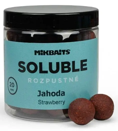 Mikbaits rozpustné boilie soluble jahoda 250 ml - 24 mm