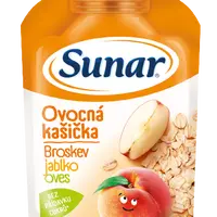 SUNAR kašička ovocná kapsička broskev, jablko, ovesné vločky 6m+ 120 g