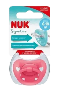 NUK Dudlík Signature, 6-18 m, holka srdce
