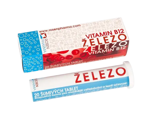ROSEN Železo + B12 20 šumivých tablet