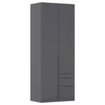 Rauch Möbel ŠATNÍ SKŘÍŇ S OTOČNÝMI DVEŘMI, šedá, 91/229/54 cm