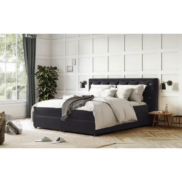 MID.YOU POSTEL BOXSPRING, 180/200 cm, černá