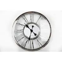 NÁSTĚNNÉ HODINY barvy stříbra, průhledné 45 cm