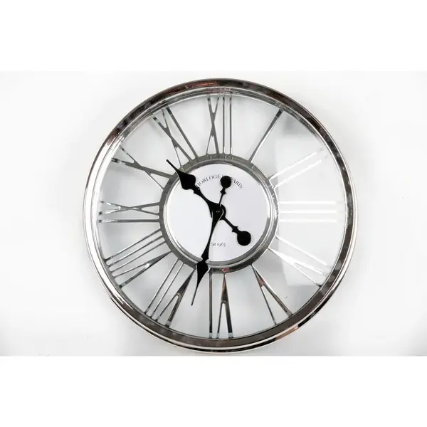 NÁSTĚNNÉ HODINY barvy stříbra, průhledné 45 cm