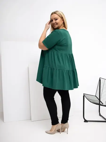Plus size halenka v tmavě zelené barvě