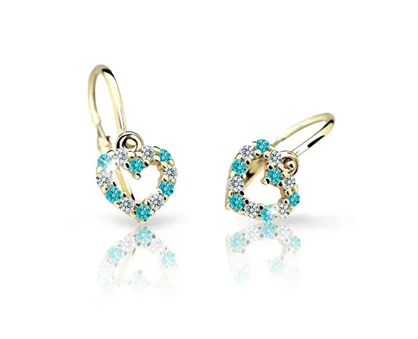 Cutie Jewellery Detské náušnice zo žltého zlata C2157-10-X-1 svetlo zelená