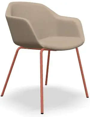 LD SEATING Konferenční křeslo RIVA, RI-03-N13, cihlově červená podnož