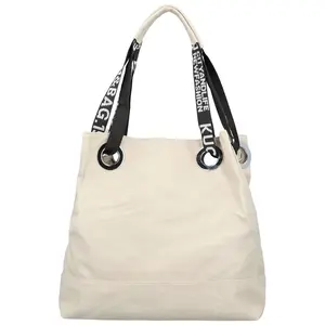 Módní dámská koženková kabelka na rameno Žanet, krémová