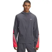 Under Armour VELOCITI STORM HOODED Pánska bunda na behanie, tmavo sivá, veľkosť