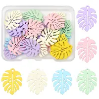 24Pcs Spray Painted Alloy Pendants