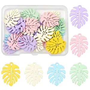 24Pcs Spray Painted Alloy Pendants