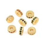 Brass Micro Pave Cubic Zirconia Beads