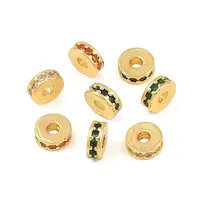 Brass Micro Pave Cubic Zirconia Beads