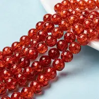 Spray Painted Crackle Glass Beads Strands