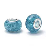 Crackle Resin European Beads