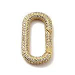 Brass Micro Pave Clear Cubic Zirconia Spring Gate Rings