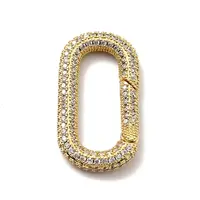 Brass Micro Pave Clear Cubic Zirconia Spring Gate Rings