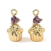 Brass Micro Pave Cubic Zirconia Pendants