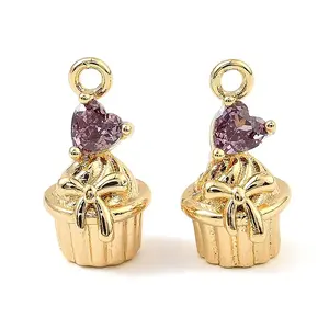 Brass Micro Pave Cubic Zirconia Pendants