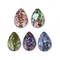 Synthetic Gold Line Regalite/Imperial Jasper/Sea Sediment Jasper Pendants