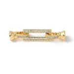 Brass Pave Clear Cubic Zirconia Fold Over Clasps
