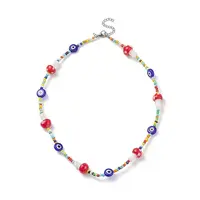 Mushroom Handmade Lampwork Beaded Necklaces for Women
