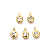 Brass Micro Pave Cubic Zirconia Pendants