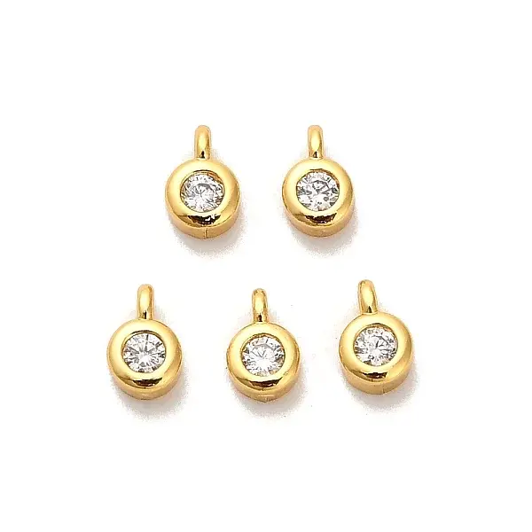 Brass Micro Pave Cubic Zirconia Pendants