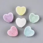 Flocking Opaque Acrylic Heart Beads