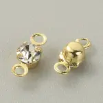 Brass Clear Cubic Zirconia Connector Charms