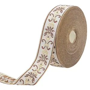 24M Polyester Flower Jacquard Ribbons