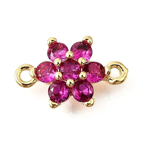 Brass Micro Pave Orchid Cubic Zirconia Links