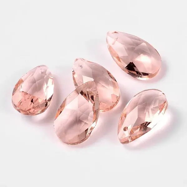 Faceted Teardrop Glass Pendants