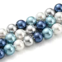 Electroplated Shell Pearl Beads Strands